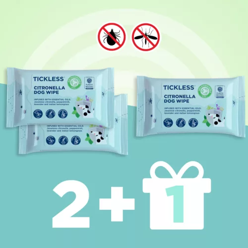 Tickless® Citronella Wipes for Dogs – 2+1 Bundle