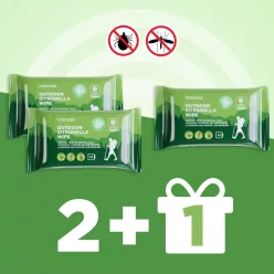 Family Pack: 2+1 Outdoor citronella wipe